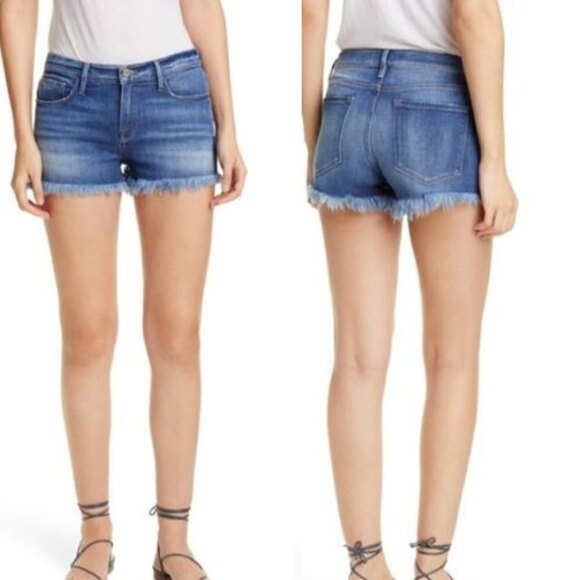 Frame Le Cutoff Women Size 27 Cotton Denim NEW Jean Short Fray Hem Festival - Picture 3 of 10
